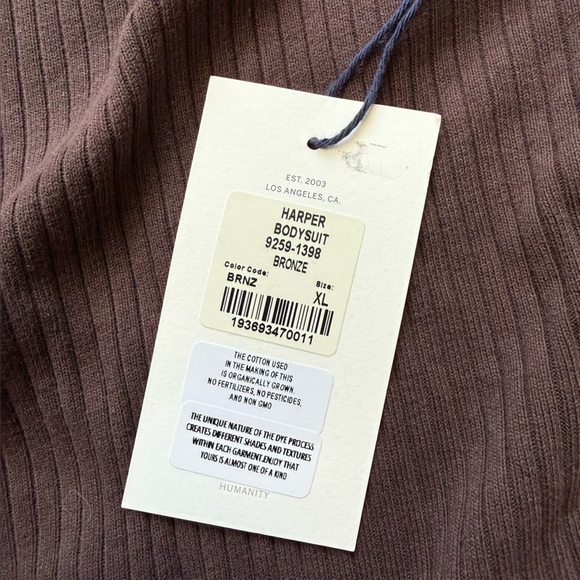 NWT Citizens of Humanity Harper Bodysuit Size XL In Bronze Brown Anthropologie - Picture 7 of 11